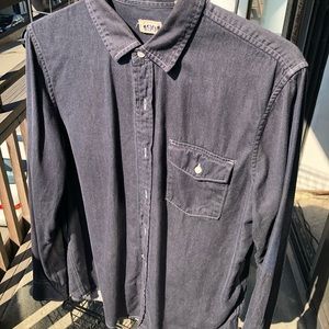 Blue Jean Shirt with White Stitching